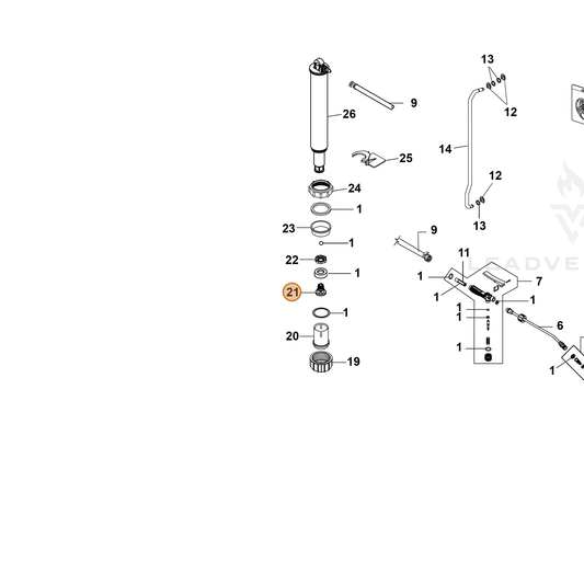 Echo part YH466001970 — IPL diagram snippet (6x zoom, amber highlight)