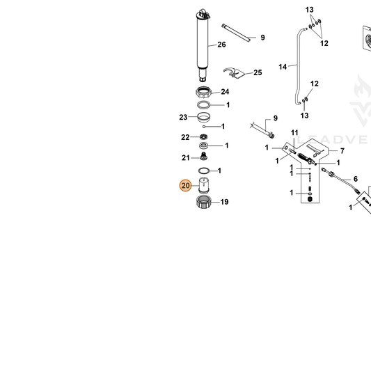 Echo part YH466001980 — IPL diagram snippet (6x zoom, amber highlight)
