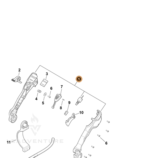 Echo part YH466002020 — IPL diagram snippet (6x zoom, amber highlight)