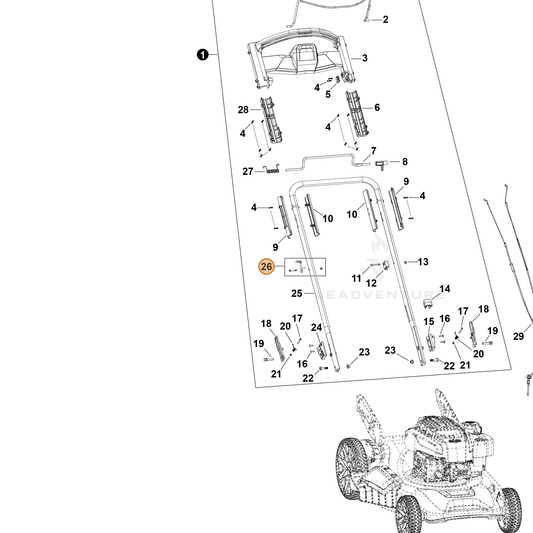 Echo part YH466002040 — IPL diagram snippet (6x zoom, amber highlight)