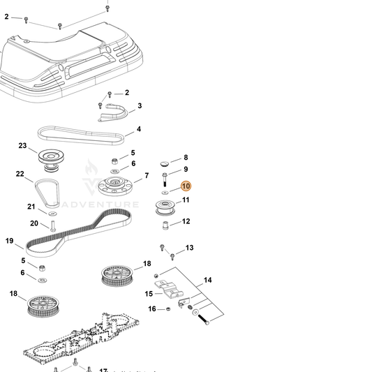 Echo part YH466002050 — IPL diagram snippet (6x zoom, amber highlight)