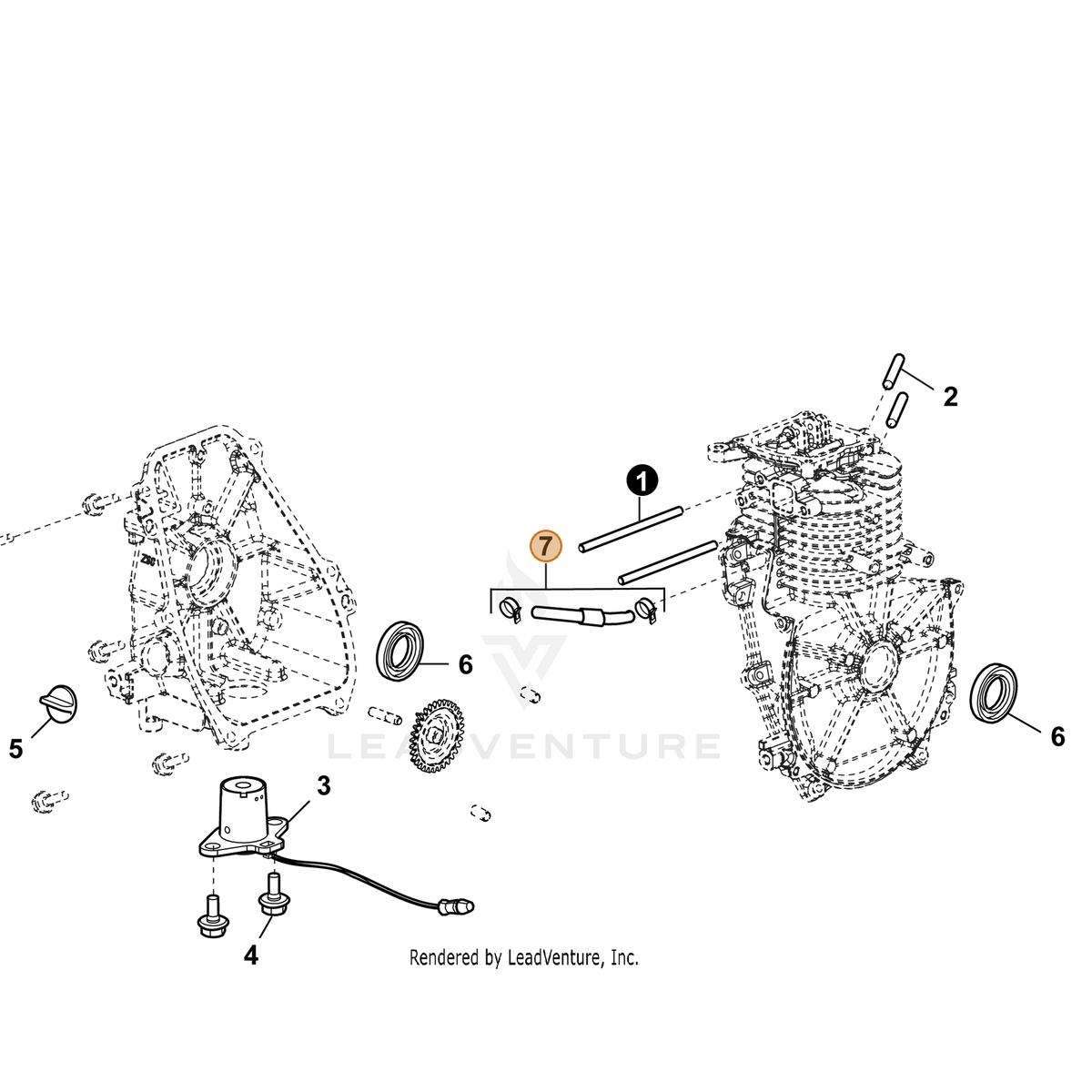 ECHO part YH467000060 — IPL diagram snippet (6x zoom, amber highlight)