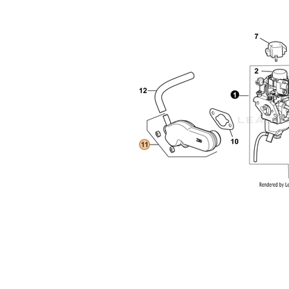 ECHO part YH467000080 — IPL diagram snippet (6x zoom, amber highlight)