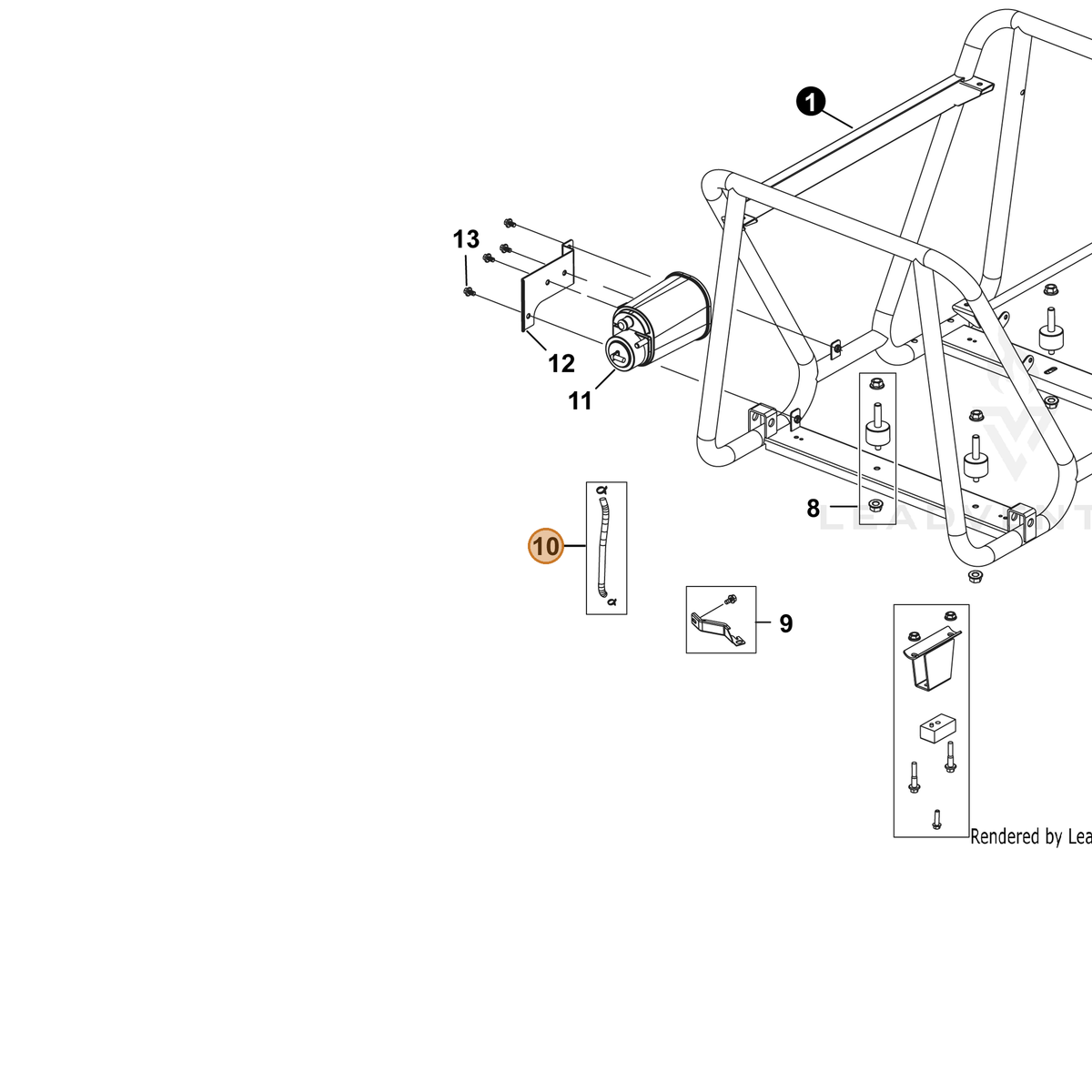 ECHO part YH467000200 — IPL diagram snippet (6x zoom, amber highlight)