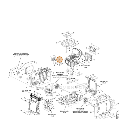 ECHO part YH467000230 — IPL diagram snippet (6x zoom, amber highlight)