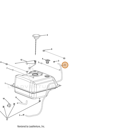 ECHO part YH467000280 — IPL diagram snippet (6x zoom, amber highlight)