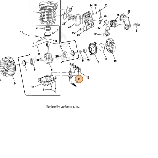 Echo part YH467000330 — IPL diagram snippet (6x zoom, amber highlight)