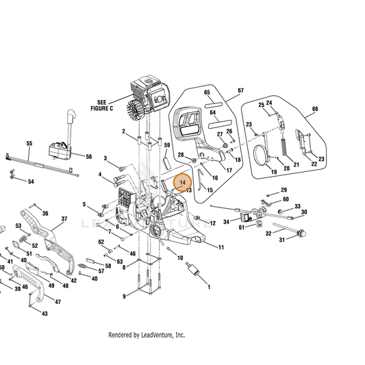 Echo part YH467000350 — IPL diagram snippet (6x zoom, amber highlight)