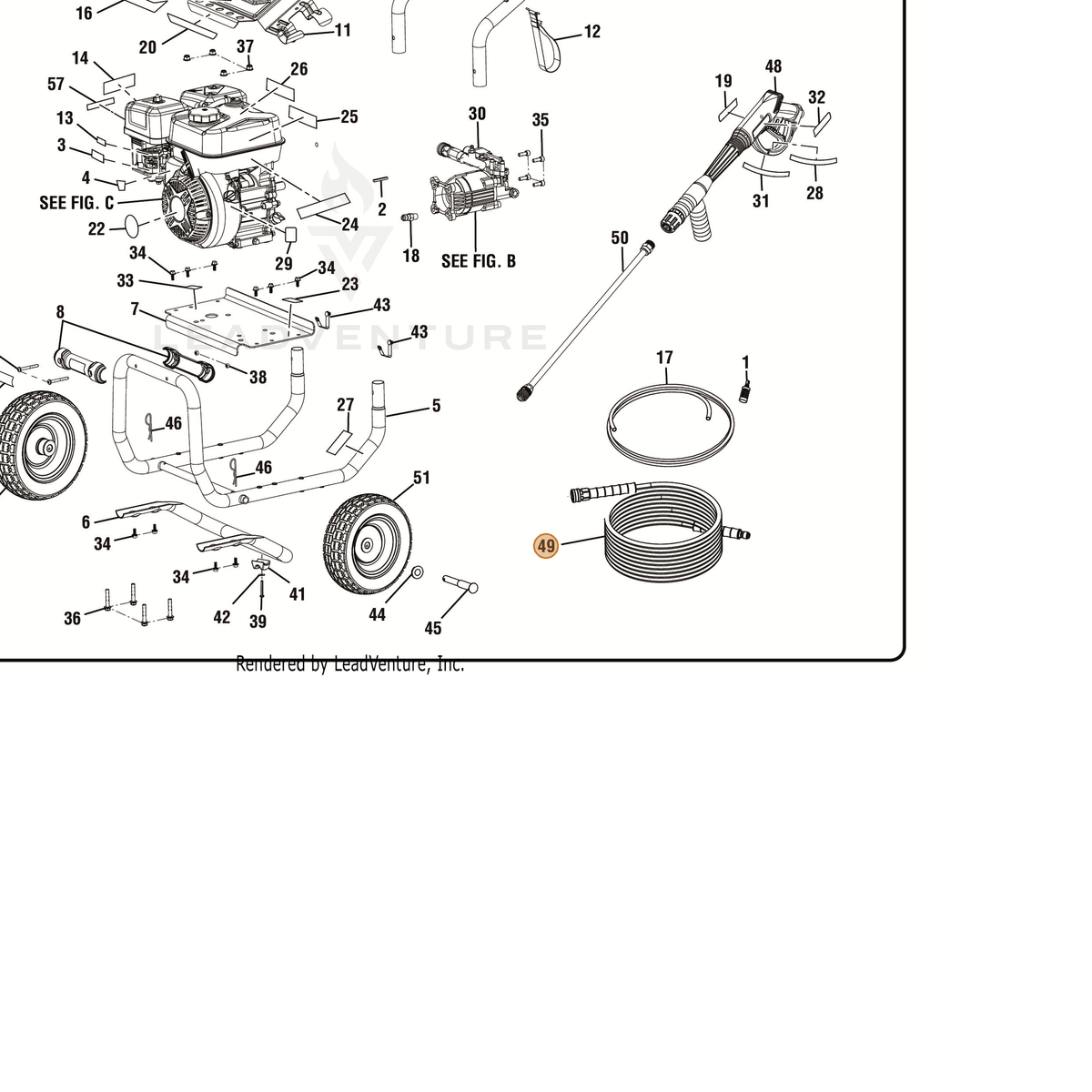 ECHO part YH467000370 — IPL diagram snippet (6x zoom, amber highlight)