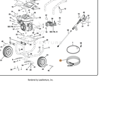 ECHO part YH467000390 — IPL diagram snippet (6x zoom, amber highlight)