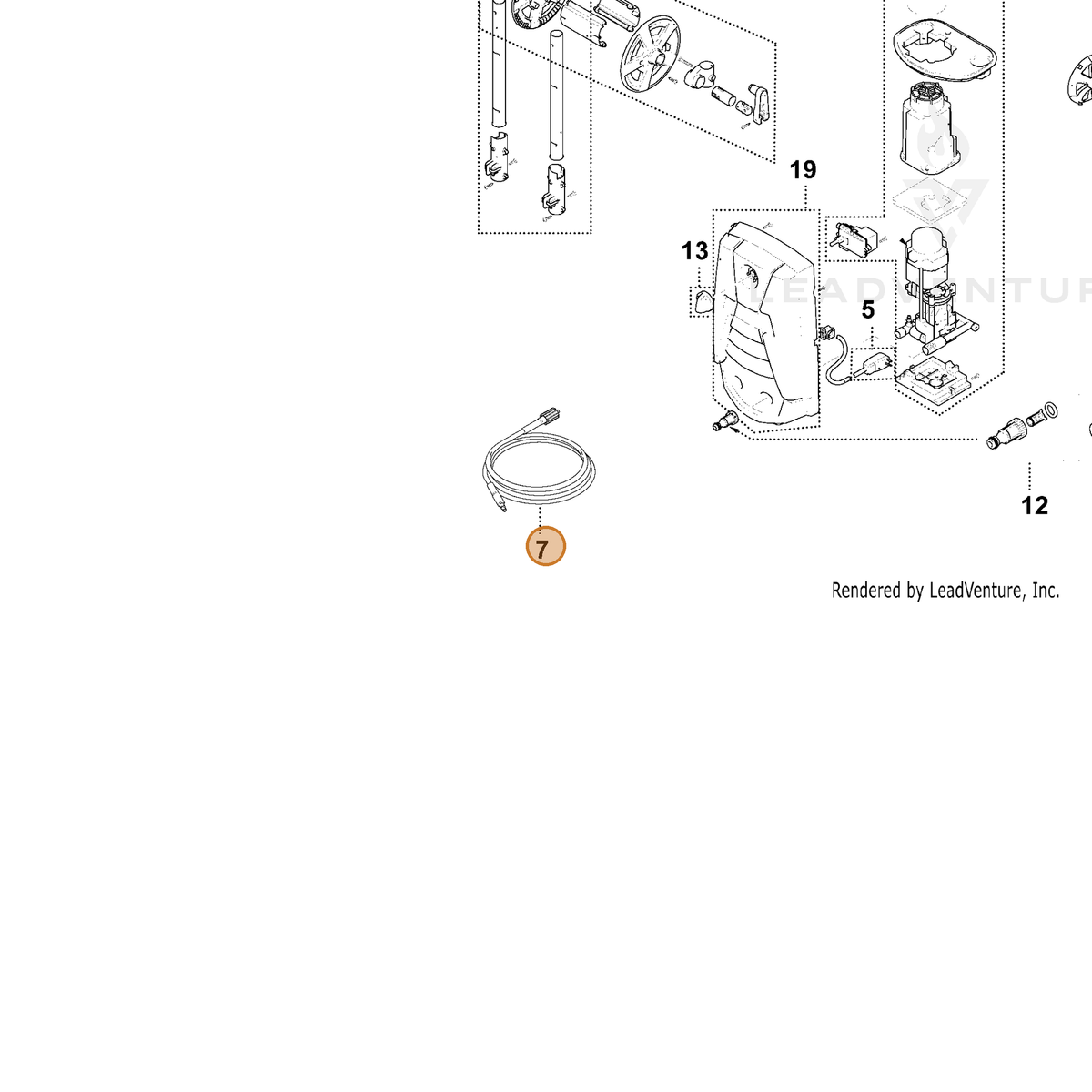 ECHO part YH467000400 — IPL diagram snippet (6x zoom, amber highlight)