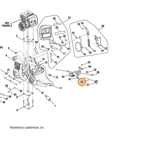 Echo part YH467000420 — IPL diagram snippet (6x zoom, amber highlight)