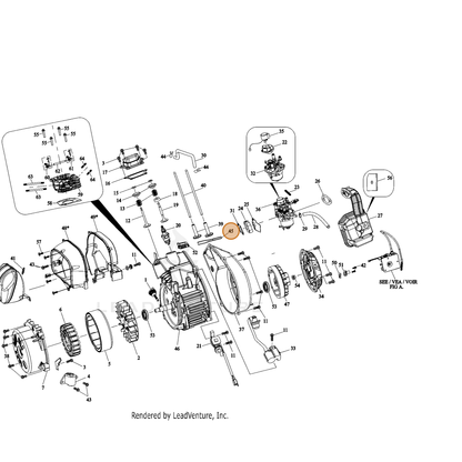 ECHO part YH467000470 — IPL diagram snippet (6x zoom, amber highlight)