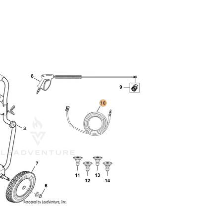ECHO part YH467000490 — IPL diagram snippet (6x zoom, amber highlight)