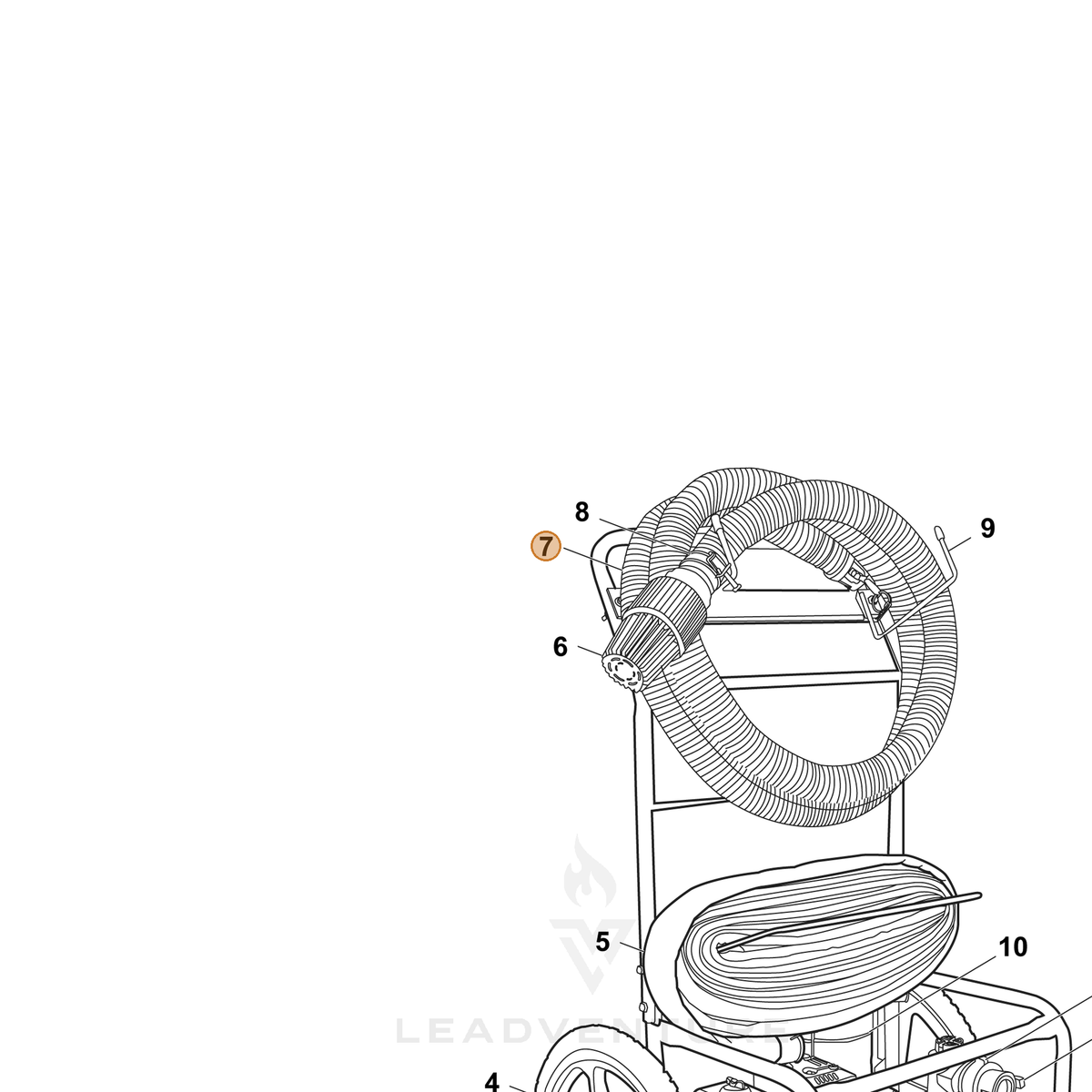 ECHO part YH467000540 — IPL diagram snippet (6x zoom, amber highlight)