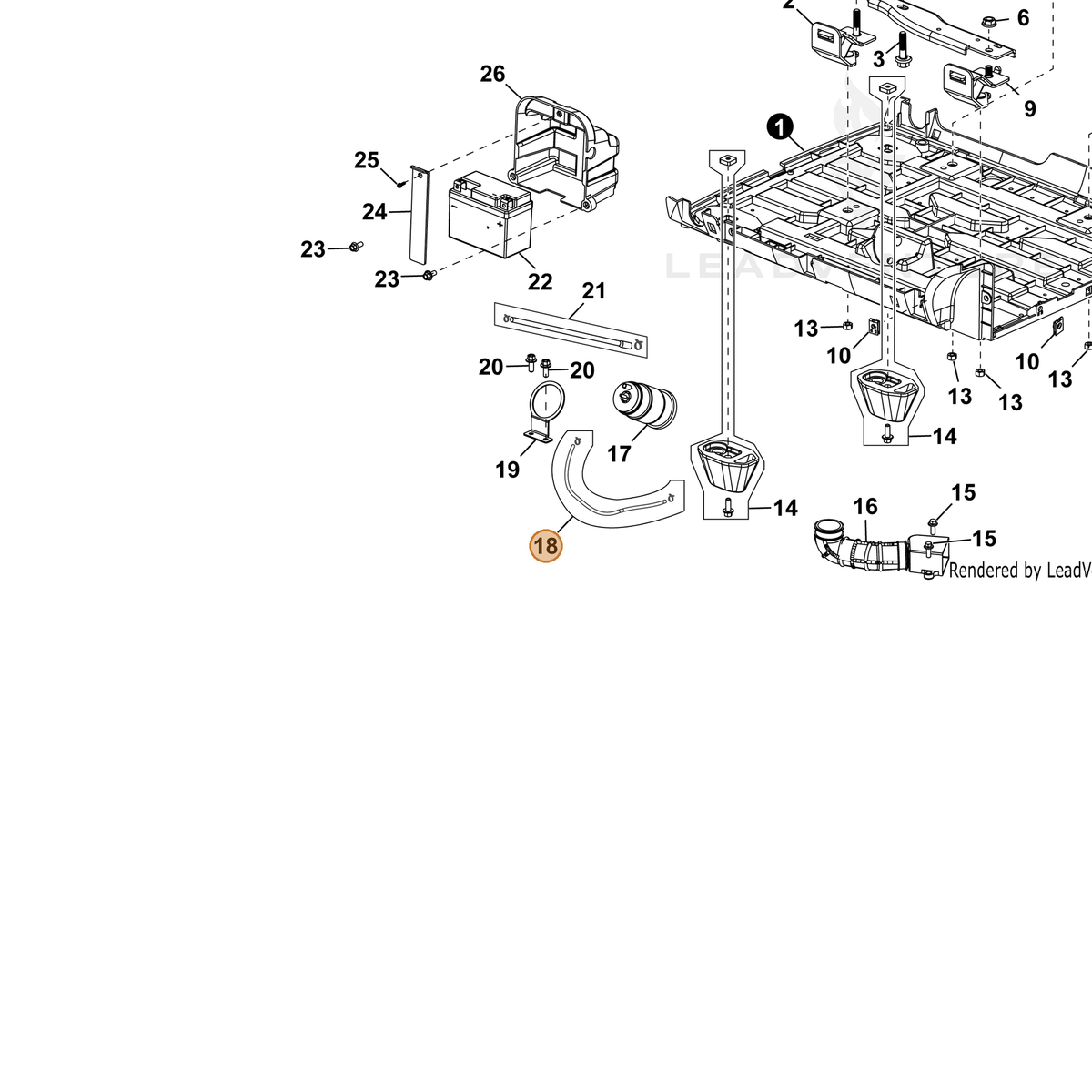 ECHO part YH467000620 — IPL diagram snippet (6x zoom, amber highlight)
