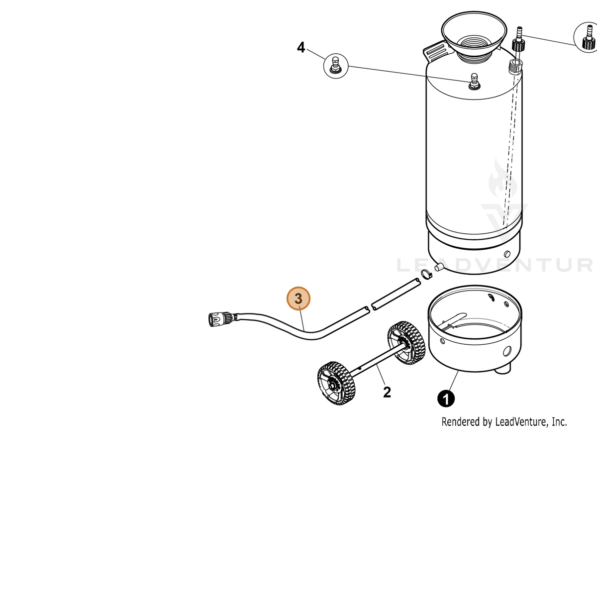 ECHO part YH467000670 — IPL diagram snippet (6x zoom, amber highlight)