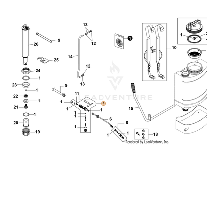 ECHO part YH467000700 — IPL diagram snippet (6x zoom, amber highlight)