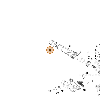 ECHO part YH467000740 — IPL diagram snippet (6x zoom, amber highlight)