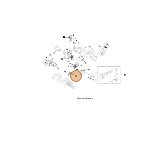 ECHO part YH467000760 — IPL diagram snippet (6x zoom, amber highlight)
