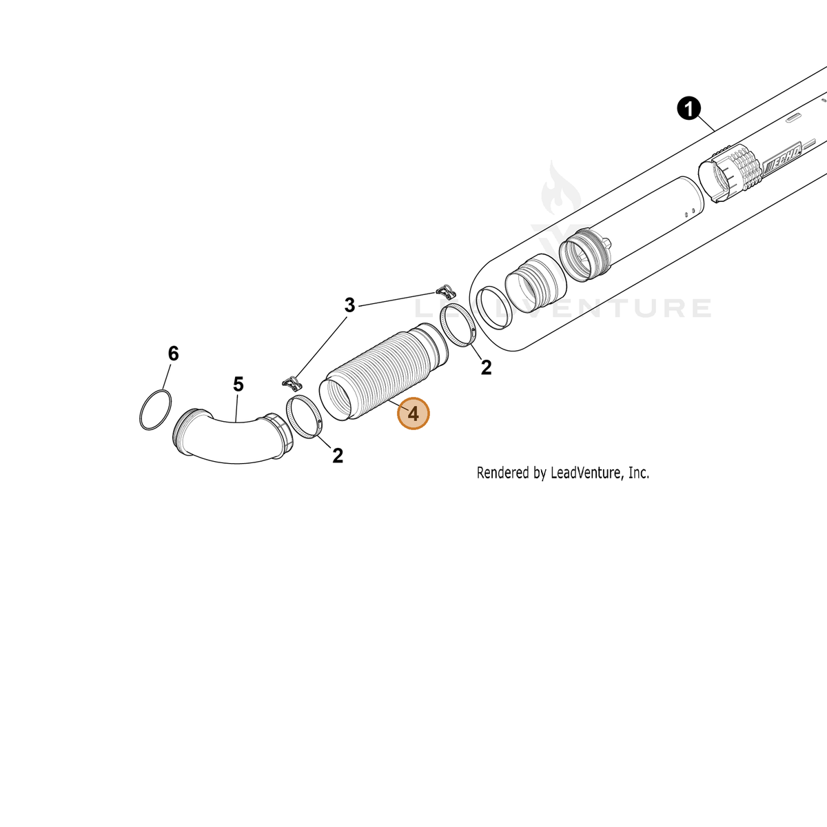 ECHO part YH467000810 — IPL diagram snippet (6x zoom, amber highlight)