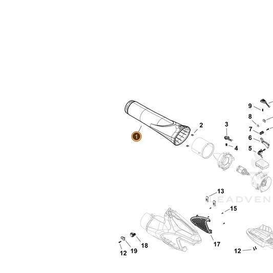 Echo part YH467000830 — IPL diagram snippet (6x zoom, amber highlight)