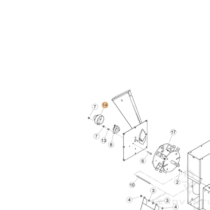 ECHO part YH468000110 — IPL diagram snippet (6x zoom, amber highlight)