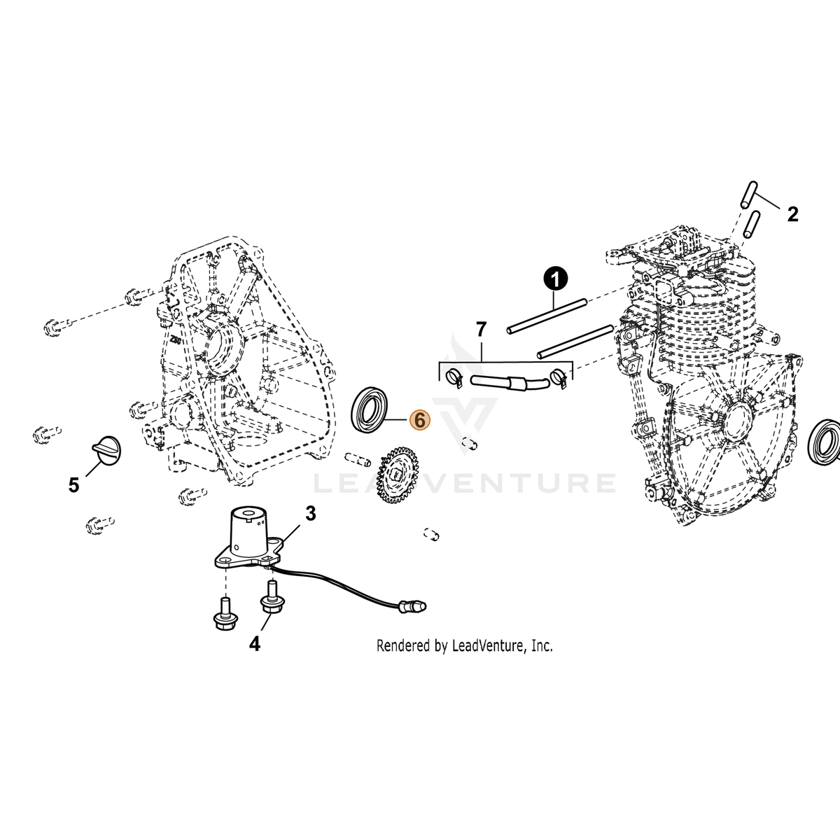 ECHO part YH468000150 — IPL diagram snippet (6x zoom, amber highlight)