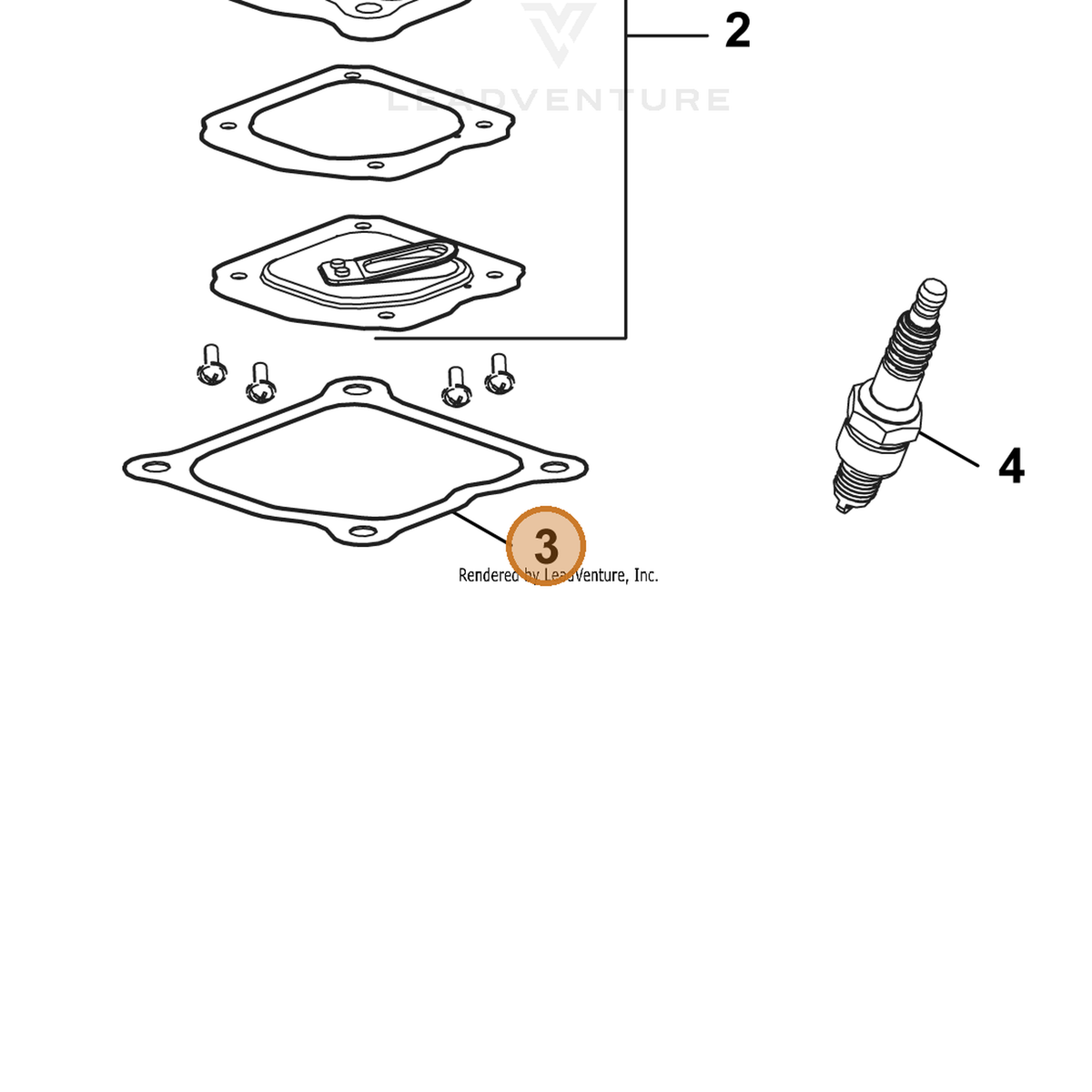 ECHO part YH468000160 — IPL diagram snippet (6x zoom, amber highlight)