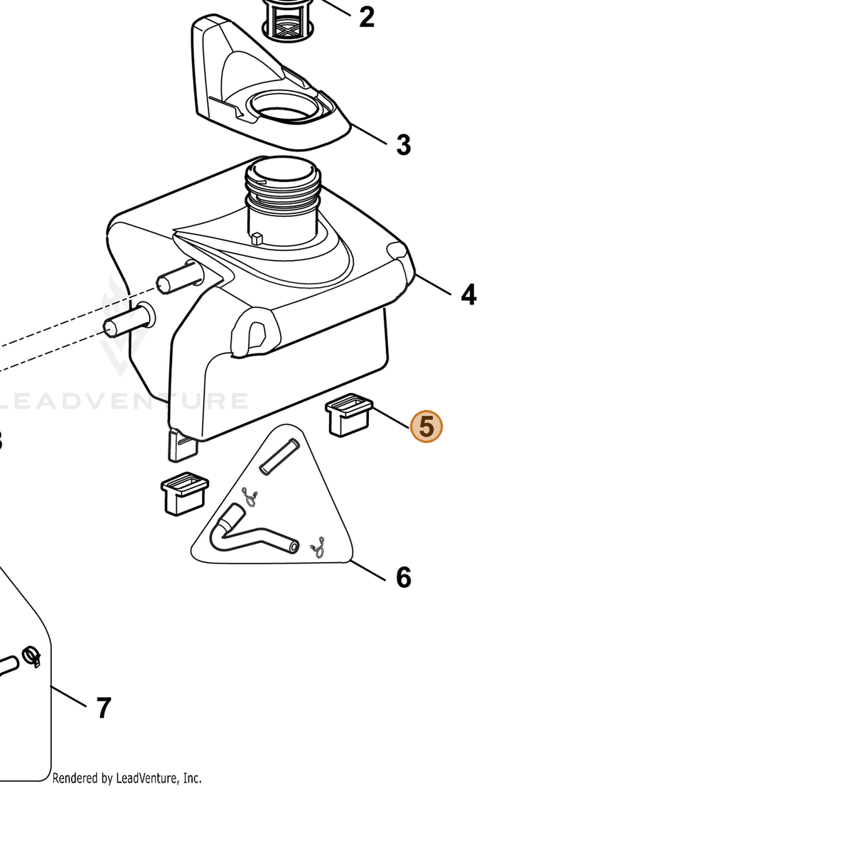 ECHO part YH468000210 — IPL diagram snippet (6x zoom, amber highlight)