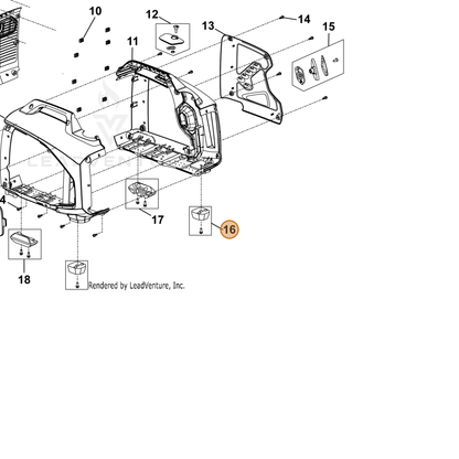 ECHO part YH468000220 — IPL diagram snippet (6x zoom, amber highlight)