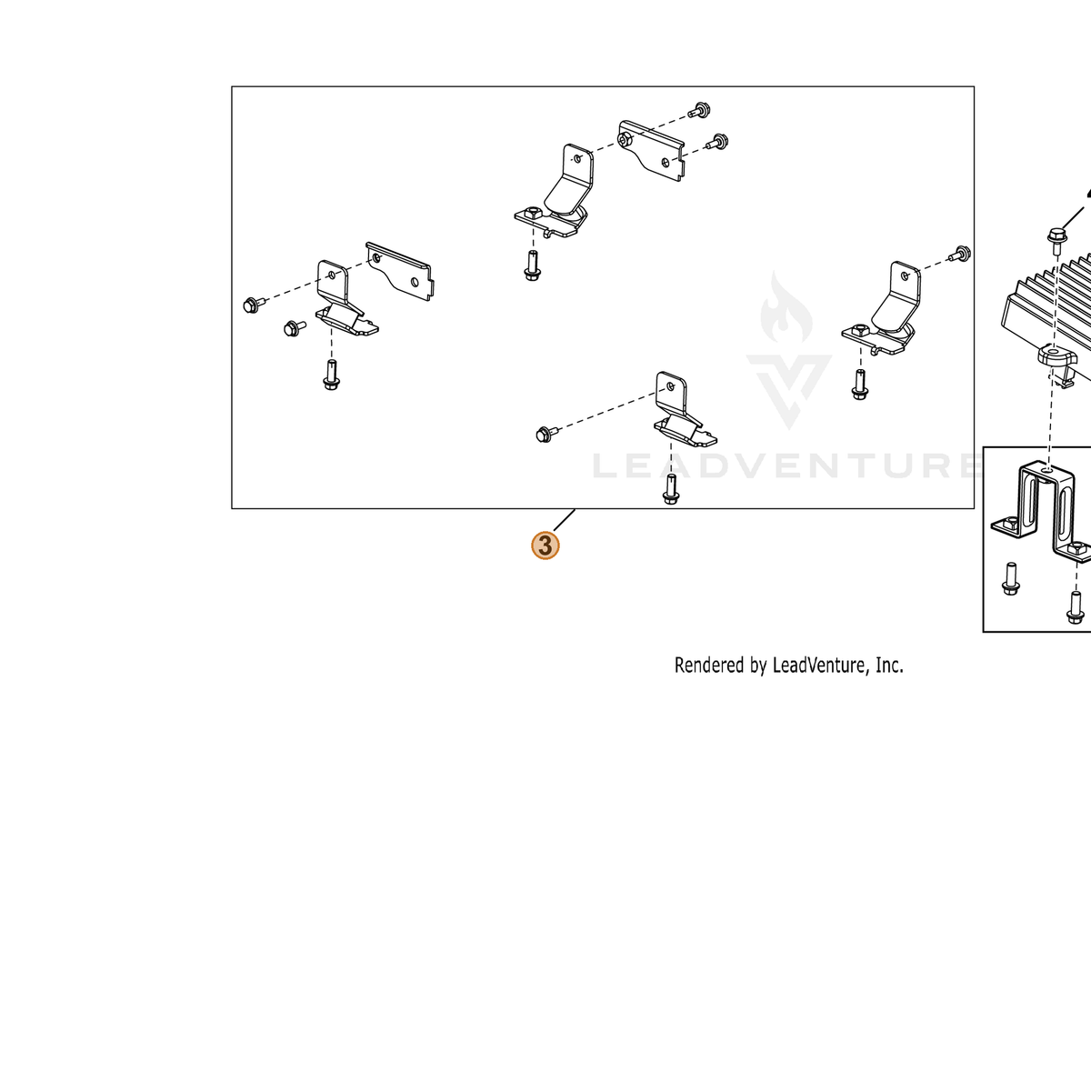 ECHO part YH468000260 — IPL diagram snippet (6x zoom, amber highlight)