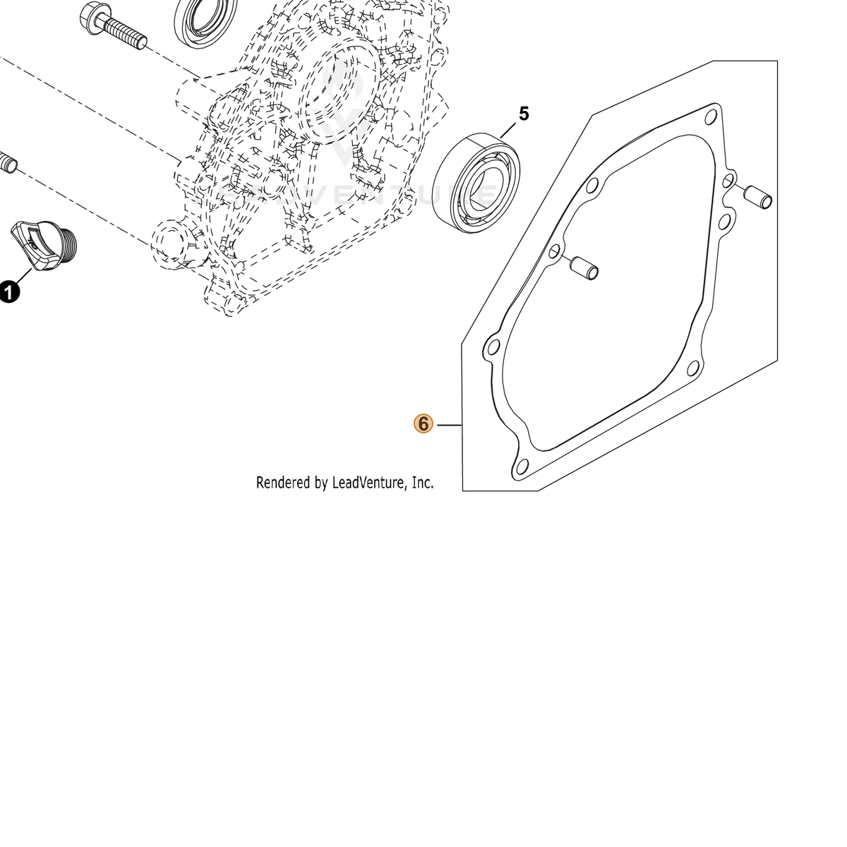 ECHO part YH468000290 — IPL diagram snippet (6x zoom, amber highlight)