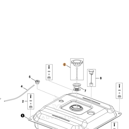 ECHO part YH468000350 — IPL diagram snippet (6x zoom, amber highlight)