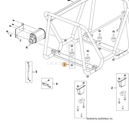 ECHO part YH468000360 — IPL diagram snippet (6x zoom, amber highlight)