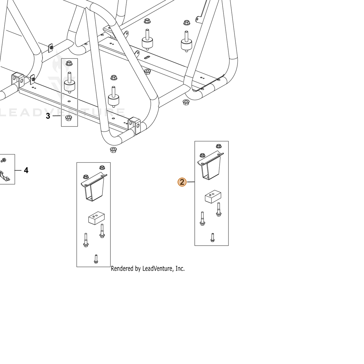 ECHO part YH468000370 — IPL diagram snippet (6x zoom, amber highlight)