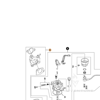 ECHO part YH468000420 — IPL diagram snippet (6x zoom, amber highlight)
