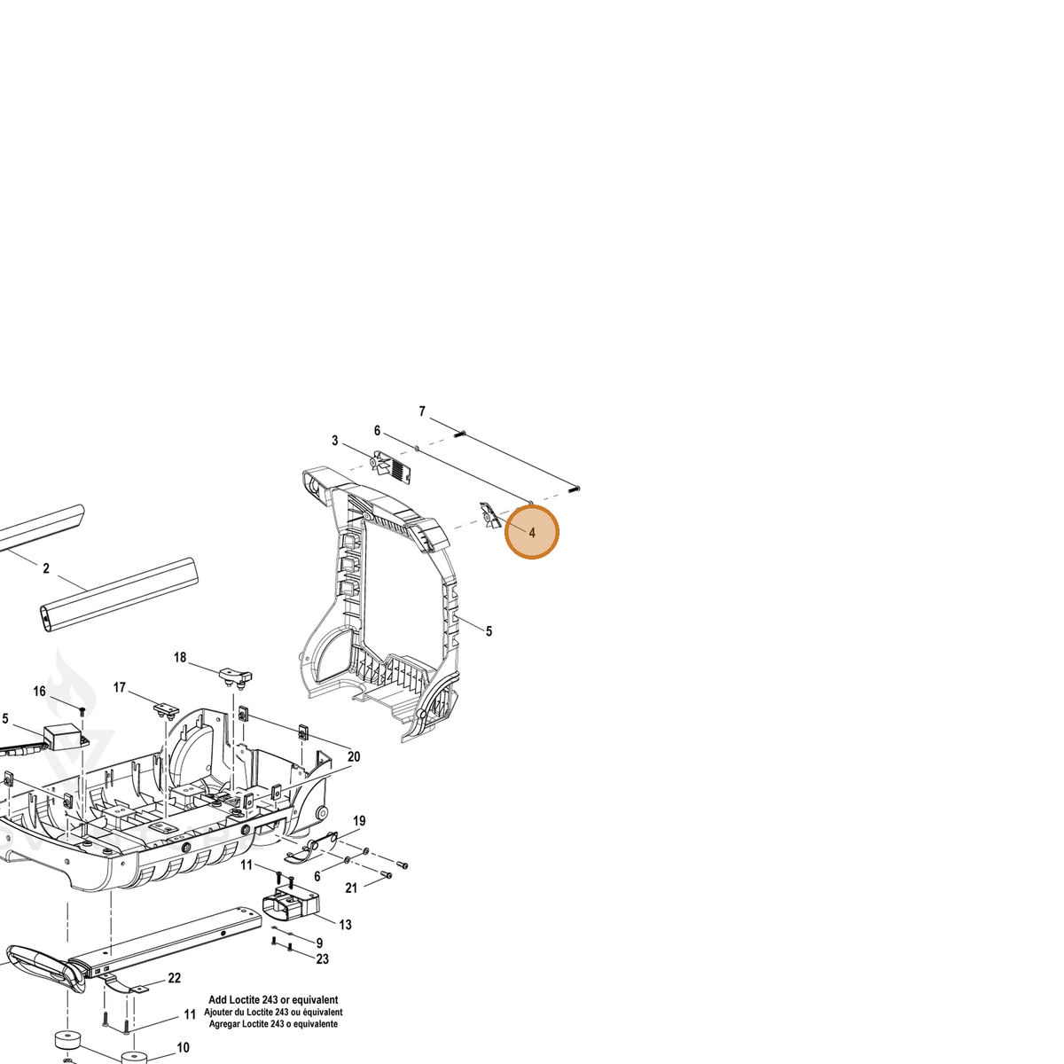 ECHO part YH468000570 — IPL diagram snippet (6x zoom, amber highlight)