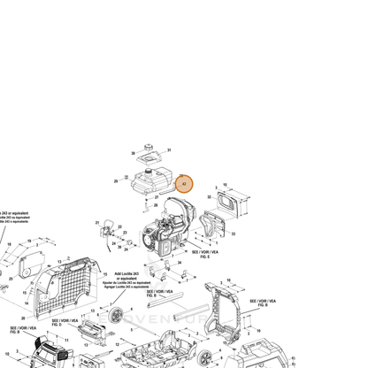 ECHO part YH468000580 — IPL diagram snippet (6x zoom, amber highlight)