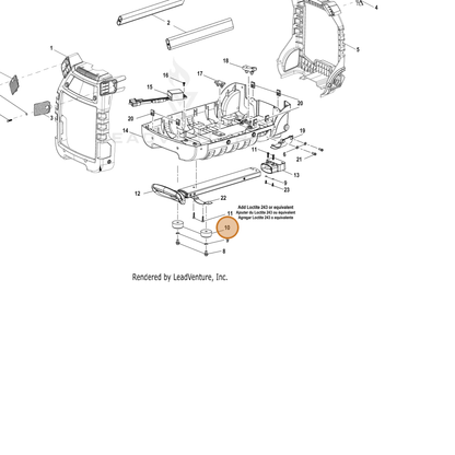 ECHO part YH468000590 — IPL diagram snippet (6x zoom, amber highlight)