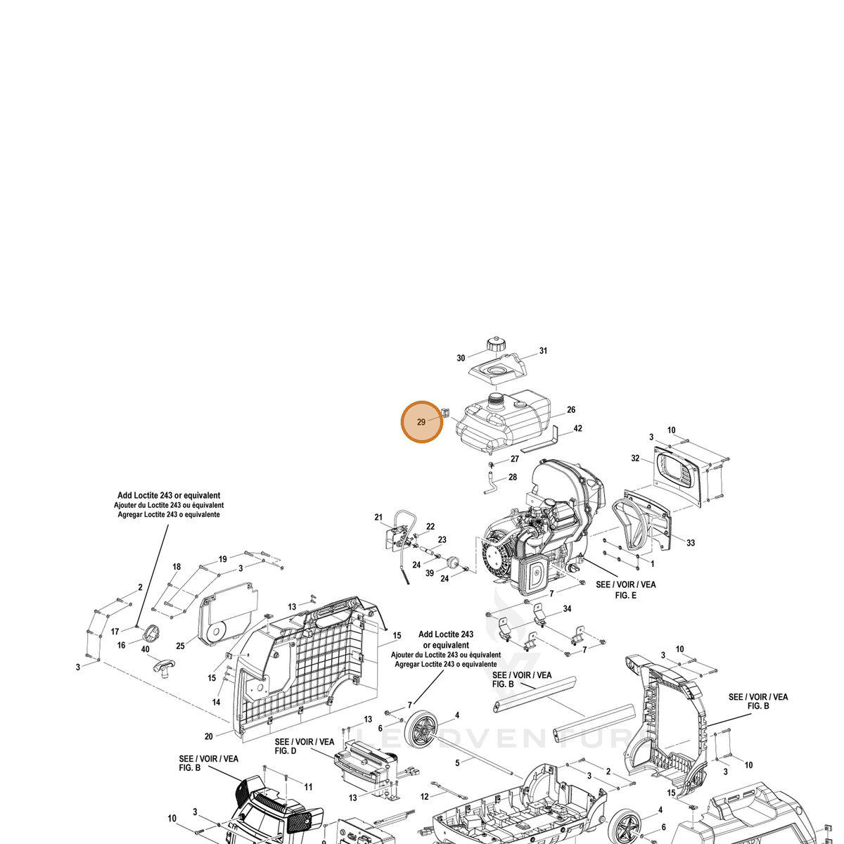 ECHO part YH468000600 — IPL diagram snippet (6x zoom, amber highlight)