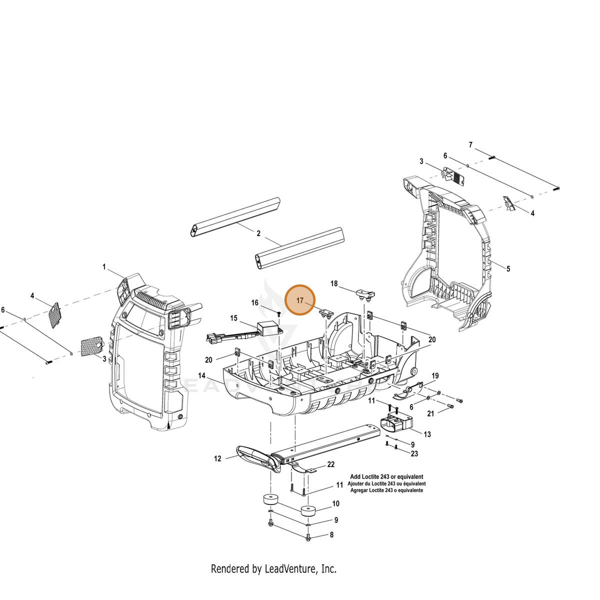 ECHO part YH468000620 — IPL diagram snippet (6x zoom, amber highlight)