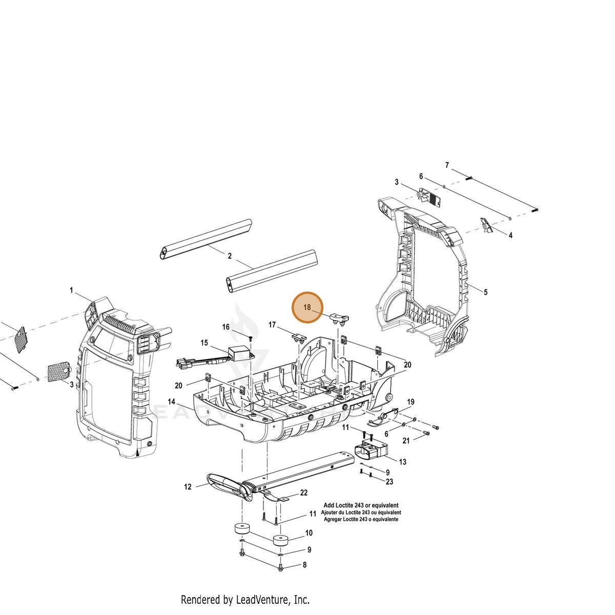 ECHO part YH468000630 — IPL diagram snippet (6x zoom, amber highlight)