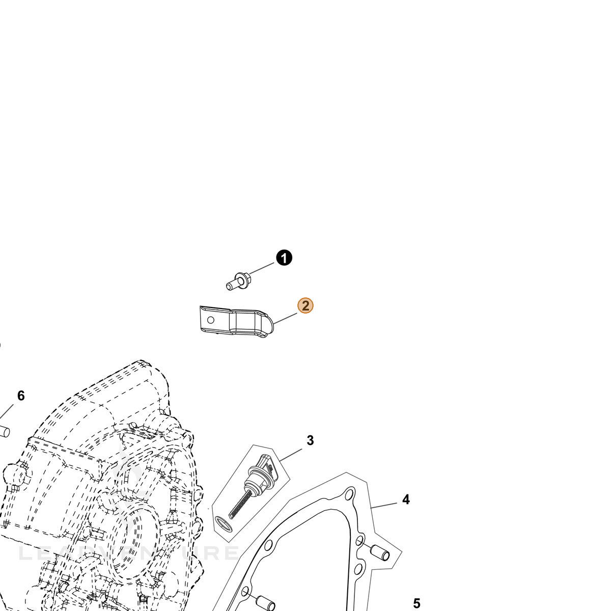 ECHO part YH468000640 — IPL diagram snippet (6x zoom, amber highlight)