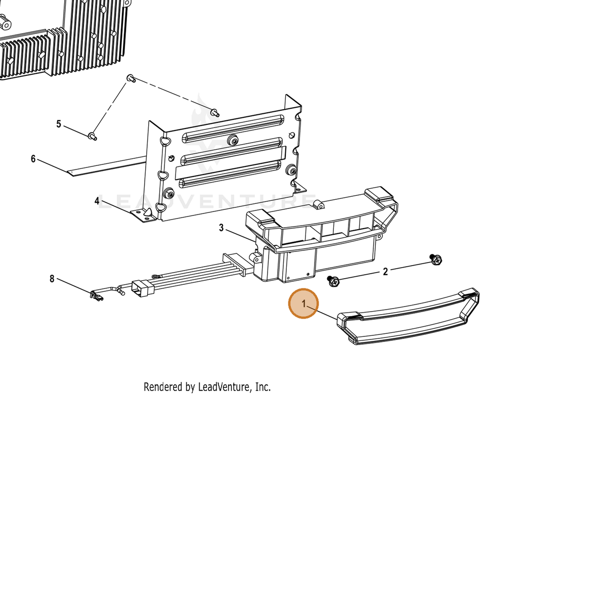 ECHO part YH468000660 — IPL diagram snippet (6x zoom, amber highlight)