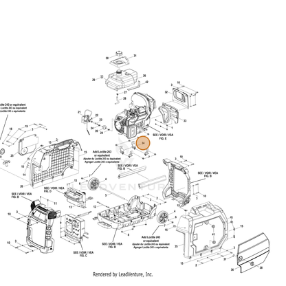 ECHO part YH468000680 — IPL diagram snippet (6x zoom, amber highlight)