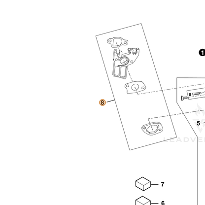 ECHO part YH468000710 — IPL diagram snippet (6x zoom, amber highlight)