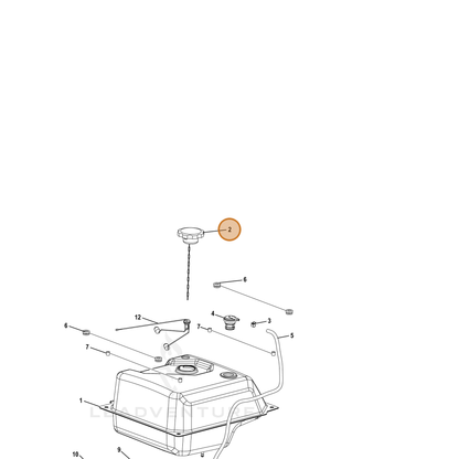 ECHO part YH468000740 — IPL diagram snippet (6x zoom, amber highlight)