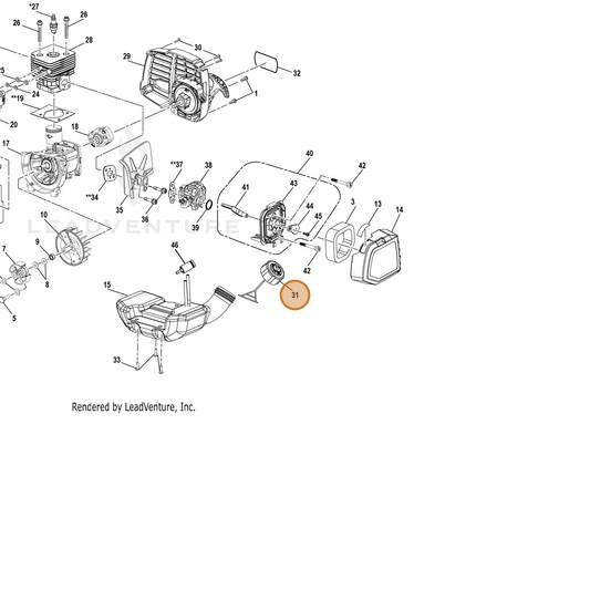 Echo part YH468000840 — IPL diagram snippet (6x zoom, amber highlight)