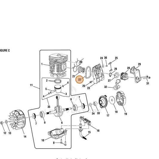 Echo part YH468000850 — IPL diagram snippet (6x zoom, amber highlight)